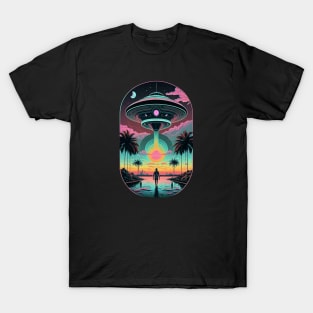 UFO Disclosure UAP Miami Flying Saucer Aliens in Miami Ufology Disclosure ET Believer. T-Shirt